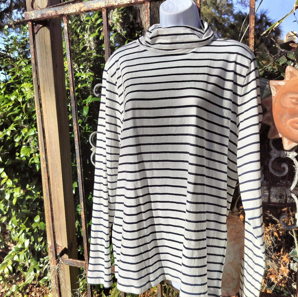J.Crew striped turtleneck XXL new